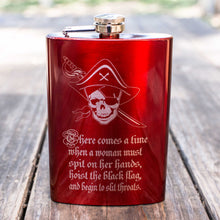 Load image into Gallery viewer, 8oz RED There Comes a Time Flask