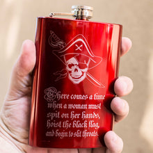 Load image into Gallery viewer, 8oz RED There Comes a Time Flask