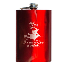 Load image into Gallery viewer, 8oz RED Yes I Can Drive a Stick Flask