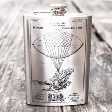 Load image into Gallery viewer, 8oz Steampunk Flying Man Stainless Steel Flask