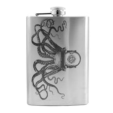 Load image into Gallery viewer, 8oz Steampunk Octopus Stainless Steel Flask