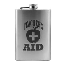 Load image into Gallery viewer, 8oz Teacher's Aid Stainless Steel Flask