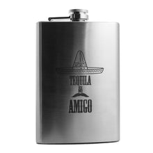 Load image into Gallery viewer, 8oz Tequila Es Mi Amigo Stainless Steel Flask