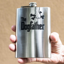 Load image into Gallery viewer, 8oz The Dogfather Stainless Steel Flask