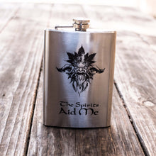 Load image into Gallery viewer, 8oz The Spirits Aid Me Stainless Steel Flask