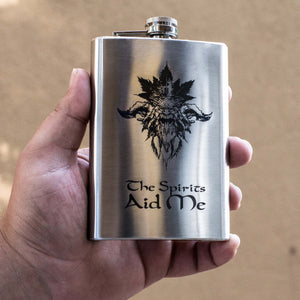 8oz The Spirits Aid Me Stainless Steel Flask