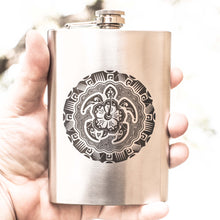 Load image into Gallery viewer, 8oz Tribal Turtle Stainless Steel Flask