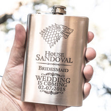 Load image into Gallery viewer, 8oz Wedding is Coming Flask CUSTOM PERSONALIZED Stainless Steel Flask