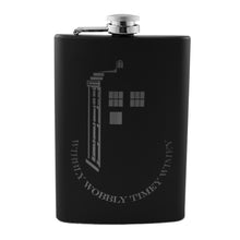 Load image into Gallery viewer, 8oz Wibbly Wobbly Black Flask