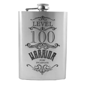 8oz wow level 100 warrior Stainless Steel Flask