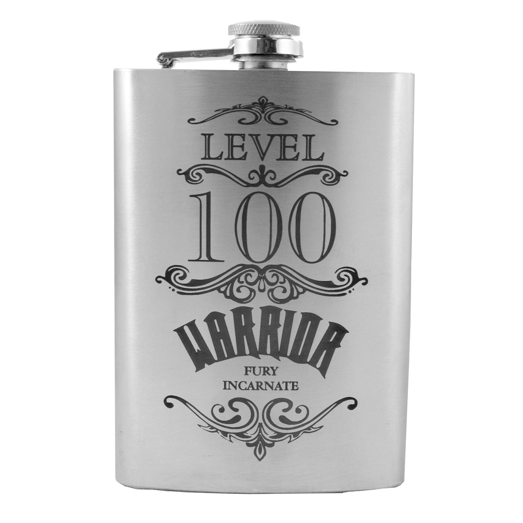 8oz wow level 100 warrior Stainless Steel Flask