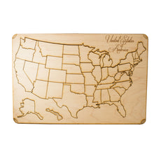 Load image into Gallery viewer, 50 State American Puzzle Map - Art Kit - Raw Wood 12x18