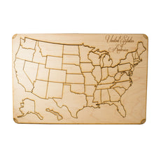 Load image into Gallery viewer, 50 State American Puzzle Map - 12x18Inches - With Stand