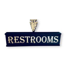 Load image into Gallery viewer, Sign - Restrooms - BLACK - With Add on - Box Sign - 24x6x3 inches