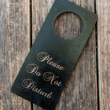 Load image into Gallery viewer, BLACK Please Do Not Disturb (Painted Wood) Door Hanger - Wood