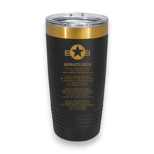 Load image into Gallery viewer, 20oz Tumbler - CUSTOM - PERSONALIZED - Airmans Creed (NAME ON BACK IN TIMES NEW ROMAN FONT)