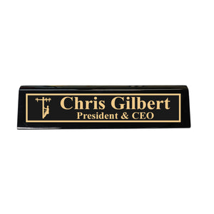 Desk Wedge Name Plate - PERSONALIZED - Lineman - 11 Inches