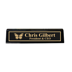 Desk Wedge Name Plate - PERSONALIZED - Butterfly - 11 Inches