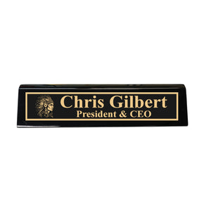 Desk Wedge Name Plate - PERSONALIZED - Indian Chief - 11 Inches