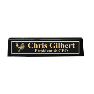 Desk Wedge Name Plate - PERSONALIZED - Chicken - 11 Inches