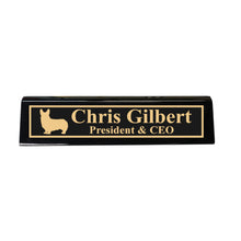 Load image into Gallery viewer, Desk Wedge Name Plate - PERSONALIZED - Corgi - 11 Inches