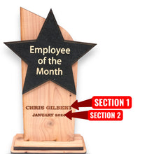 Load image into Gallery viewer, Trophy Award CEDAR  - PERSONALIZED - Employee of the Month - 9x5 Inches