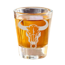 Load image into Gallery viewer, 2oz Bull Skull Shot glass