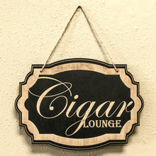 Load image into Gallery viewer, Cigar Lounge - Black Door Sign 7x9.5in