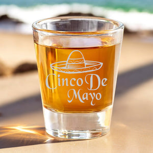 2oz Cinco De Mayo Shot Glass with Sombrero