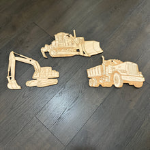 Load image into Gallery viewer, Construction Set Gold Diggers Set of 3 Wall Art Signs Great for Childs room Decor