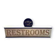 Load image into Gallery viewer, Sign - Restrooms - RAW WOOD - With Add on - Box Sign - 24x6x3 inches