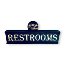 Load image into Gallery viewer, Sign - Restrooms - BLACK - With Add on - Box Sign - 24x6x3 inches