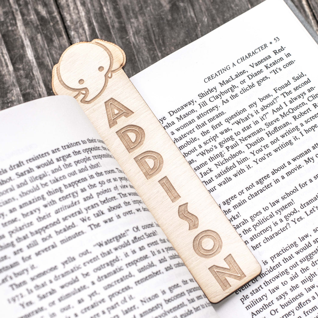 Bookmark - PERSONALIZED - Cute Elephant