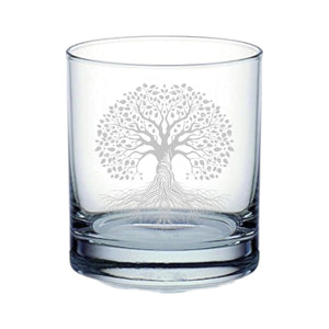 Rocks Glass - Celtic Tree of Life - Double Old Fashioned