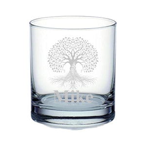 Rocks Glass - PERSONALIZED - Celtic Tree of Life - Double Old Fashioned