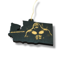 Load image into Gallery viewer, Ornament - Black - Washington State with Bigfoot