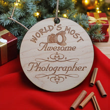 Load image into Gallery viewer, Worlds most Awesome Photographer - Ornament