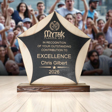 Load image into Gallery viewer, Award - PERSONALIZED - Trophy Award 1 - Black on Raw Wood