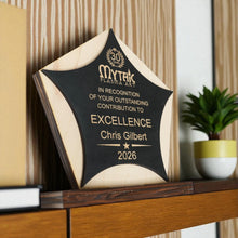 Load image into Gallery viewer, Award - PERSONALIZED - Trophy Award 1 - Black on Raw Wood