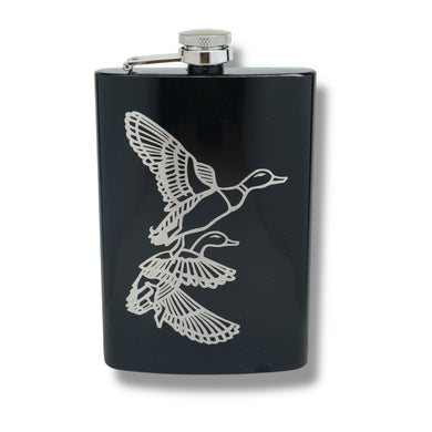 8oz BLACK Ducks Flask