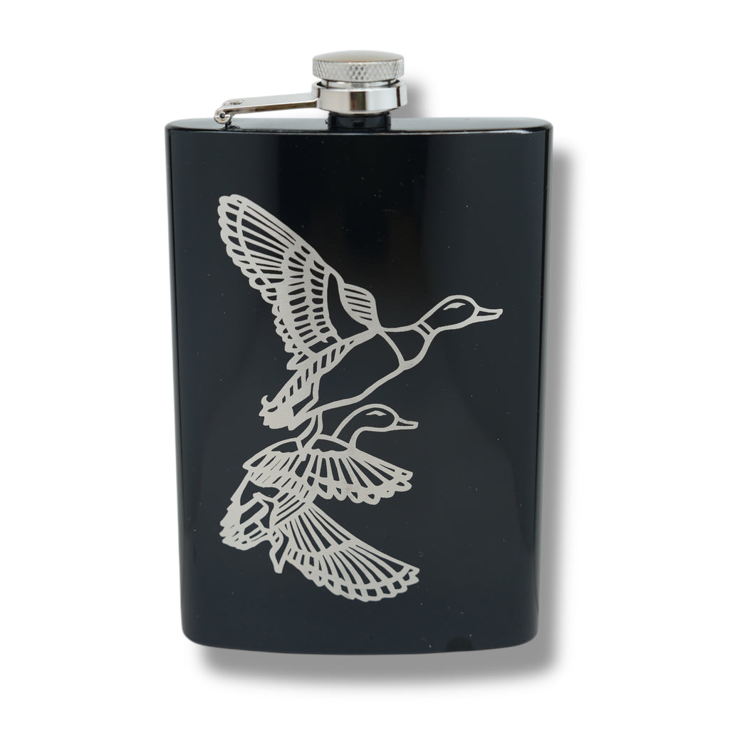 8oz BLACK Ducks Flask