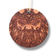 Load image into Gallery viewer, Viking Warrior - Raw Cedar Ornament 3x3in