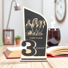 Load image into Gallery viewer, Award - Trophy - CUSTOM - Horse - 1st 2nd 3rd Place - 9x5 Inches