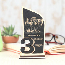 Load image into Gallery viewer, Award - Trophy - PERSONALIZED - Horse - 1st 2nd 3rd Place - 9x5 Inches