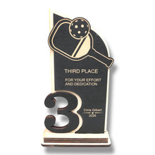 Load image into Gallery viewer, Trophy Award - PERSONALIZED - Pickleball - 1st 2nd 3rd Place - 9x5 Inches