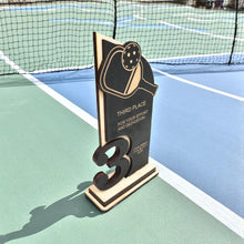 Load image into Gallery viewer, Trophy Award - PERSONALIZED - Pickleball - 1st 2nd 3rd Place - 9x5 Inches