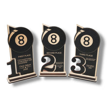Load image into Gallery viewer, Trophy Award - PERSONALIZED - Billiards Pool - 1st 2nd 3rd Place - 9x5 Inches