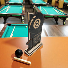Load image into Gallery viewer, Trophy Award - PERSONALIZED - Billiards Pool - 1st 2nd 3rd Place - 9x5 Inches