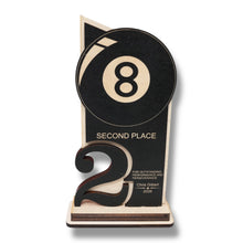 Load image into Gallery viewer, Trophy Award - PERSONALIZED - Billiards Pool - 1st 2nd 3rd Place - 9x5 Inches