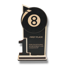 Load image into Gallery viewer, Trophy Award - CUSTOM - Billiards Pool - 1st 2nd 3rd Place - 9x5 Inches